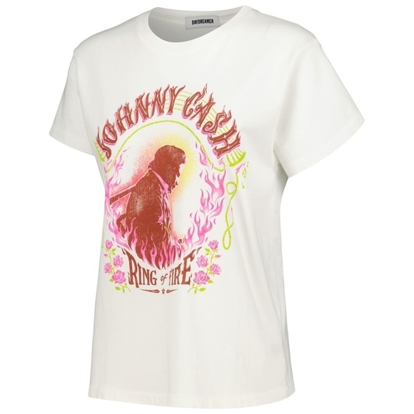 Daydreamer Johnny Cash Ring Of Fire Tour Tee in Vintage White NWOT - Picture 4 of 10